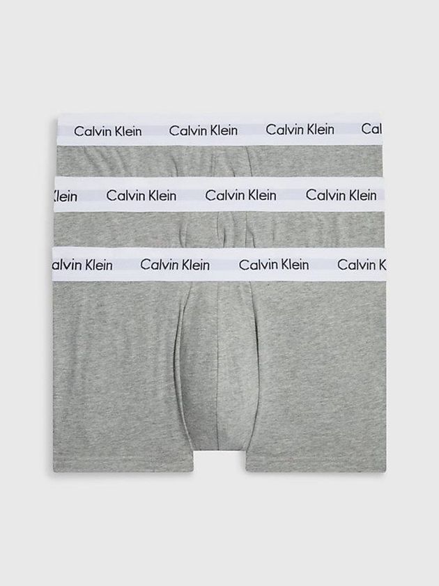 Calvin Klein USA 3 Pack Low Rise - Cotton Stretch Mens Trunks Grey 4209871-ID